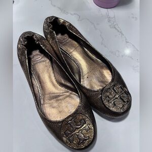 Tory Burch bronze flats size 6